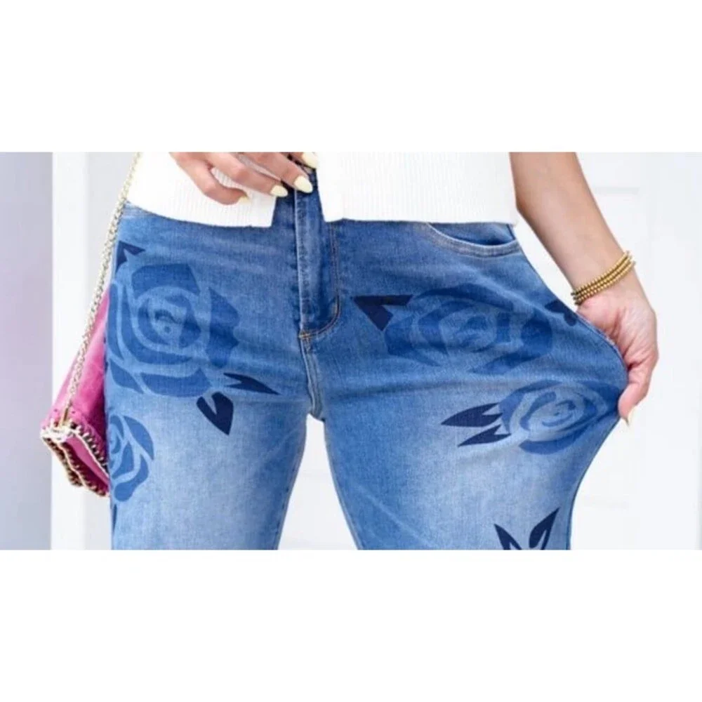 OLI HALI jeans OH jeans Oli and Hali pants OLI & HALI jeans rose floral jean 2/6